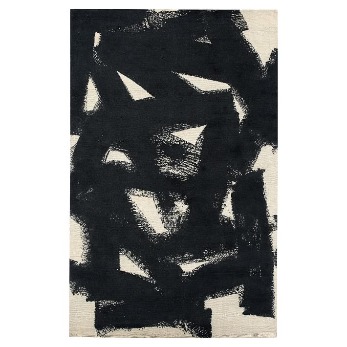 black and white rugs - black and white area rug - black and white abstract rug - This is our Bliss