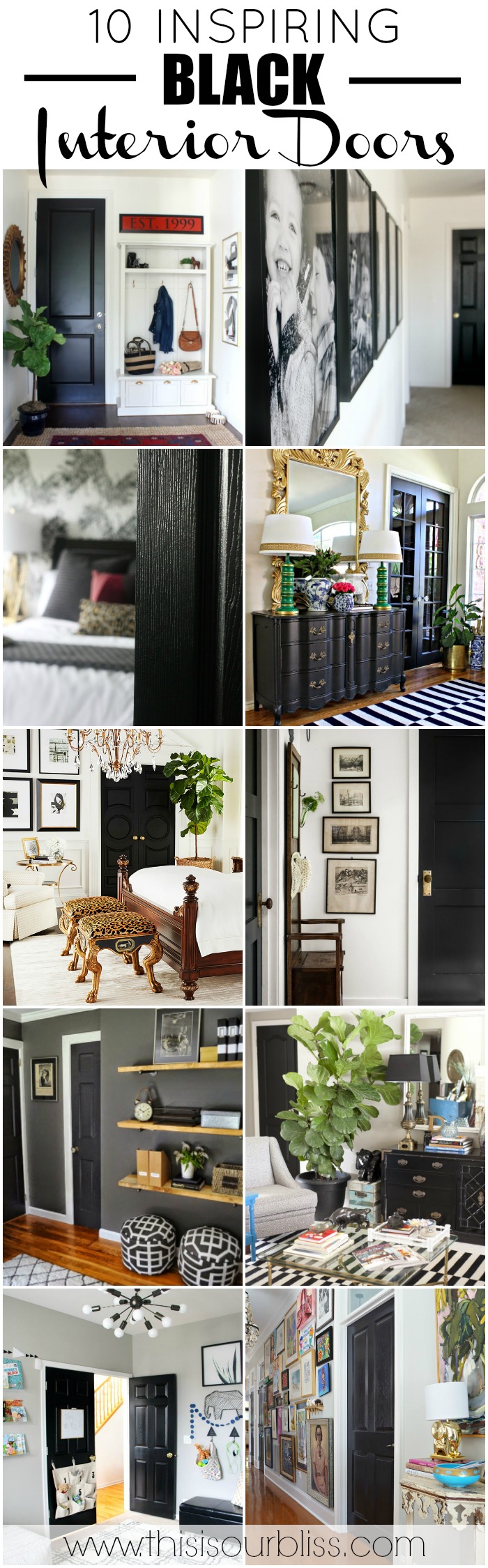 10 Inspiring Spaces with Black Interior Doors | This is our Bliss