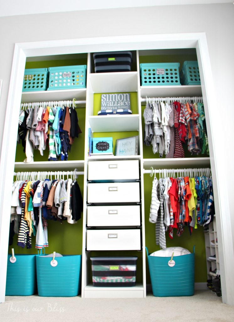 How to Organize Any Space in your Home | Organized Closet with Storage Bins and Labels | The 4 C's Method for Organizing Any Space in your Home | This is our Bliss