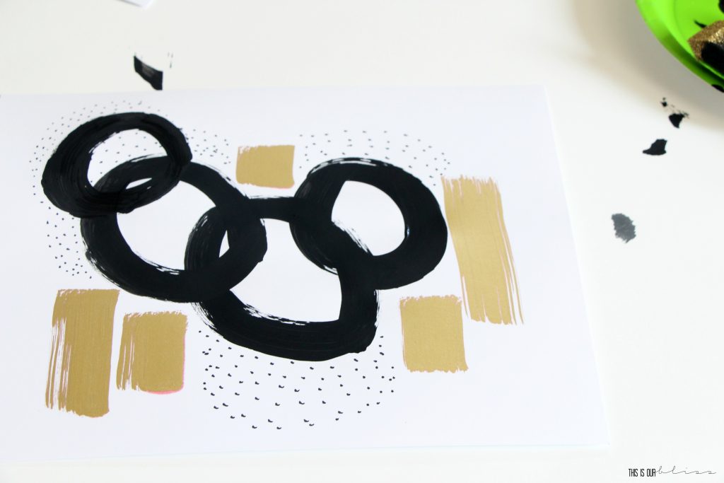 DIY Black, White and Gold Geometric Art | How to create Chic, Bold Art on Budget | This is our Bliss