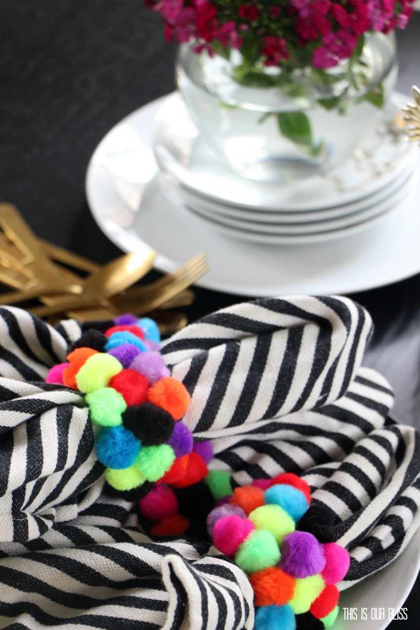 My Dollar Store DIY | All Things Summer | DIY Colorful Napkin Ring Holders | www.thisisourbliss.com