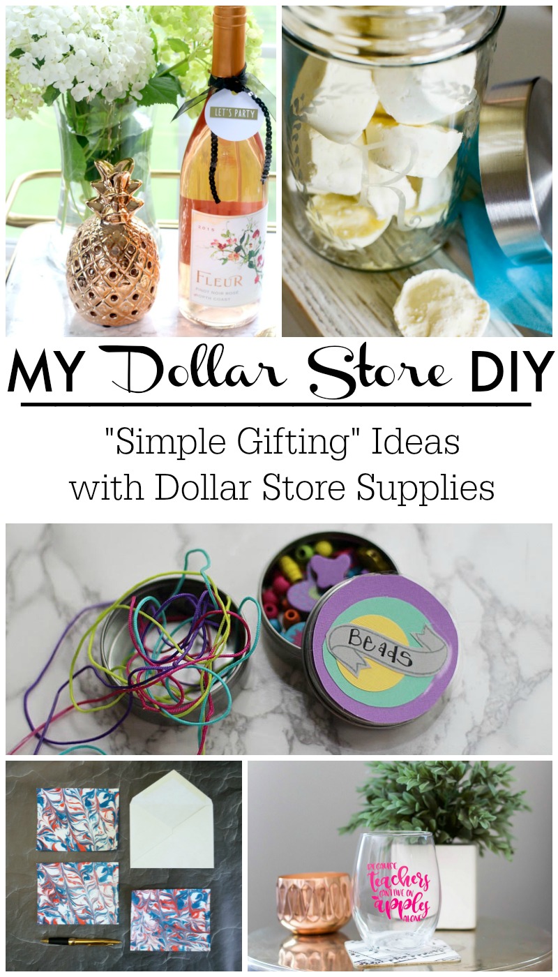Simple Gift Ideas for friends, family, teachers, kid's parties and more! All using supplies from the Dollar store!