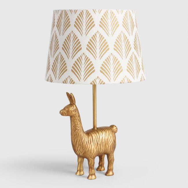 Golden Llama Treasure Hunt | Llama lamp at Cost Plus World Market