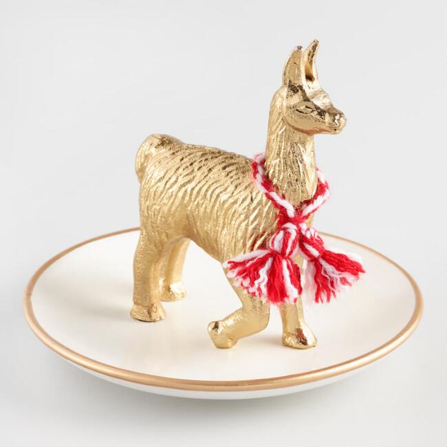 Golden Llama Treasure Hunt | Llama Trinket Dish at Cost Plus World Market