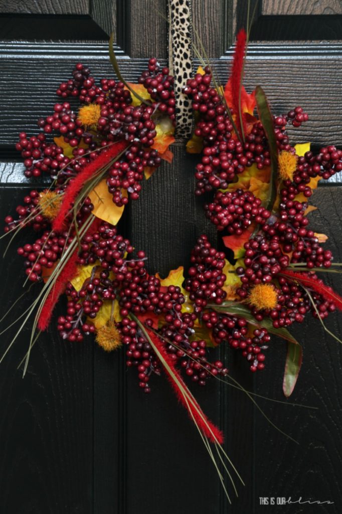 DIY Autumn Leaf and Berry Wreath - Perfect Fall and Thanksgiving decor!