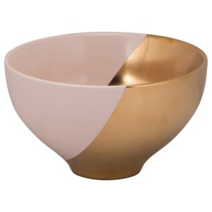 Matte pink and gold two-toned bowl