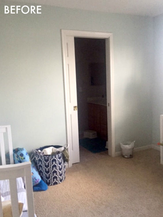 Nursery before photo - bathroom door wall - ORC Spring 2018 - This is our Bliss