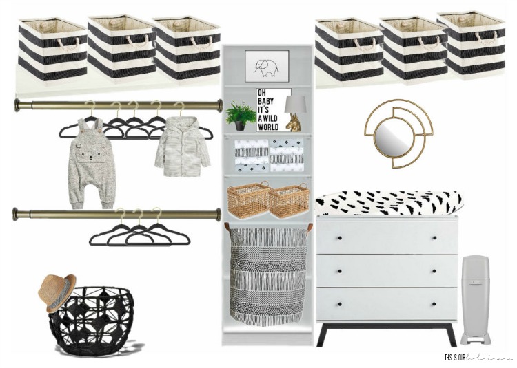 Sophisticated Neutral Nursery Closet mood board plan - Spring 2018 One Room Challenge - This is our Bliss