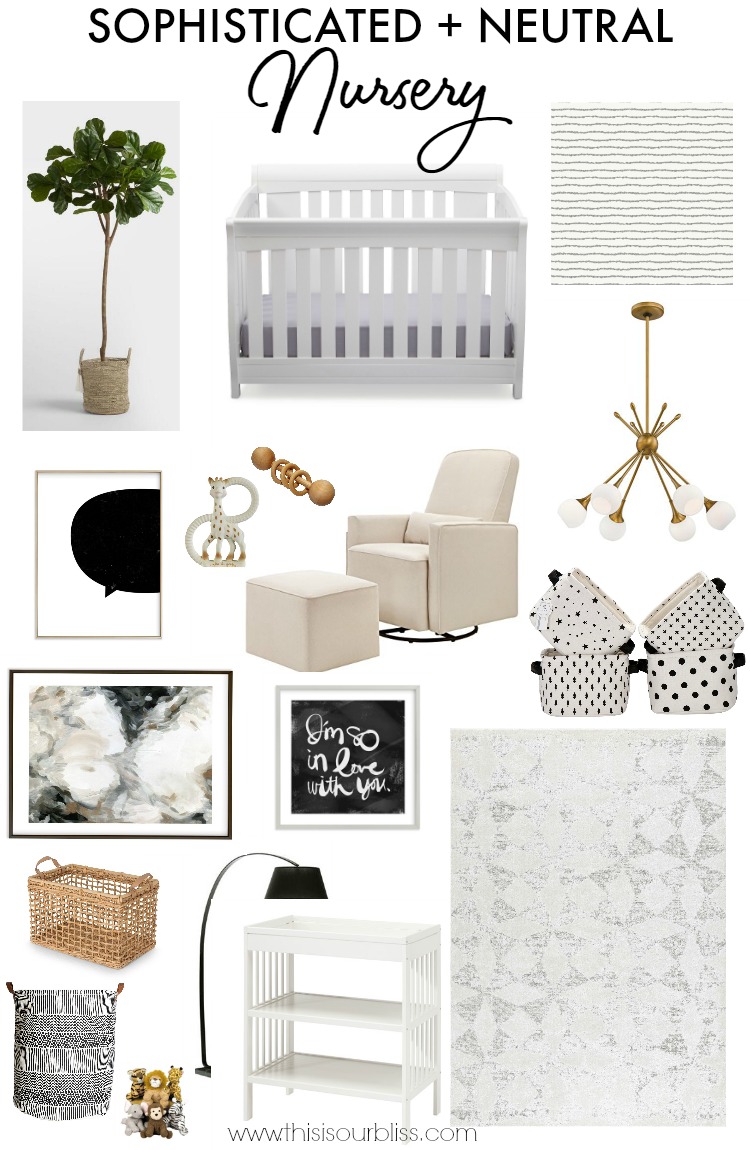 Sophisticated Neutral Nursery Plans - Spring 2018 One Room Challenge - This is our Bliss