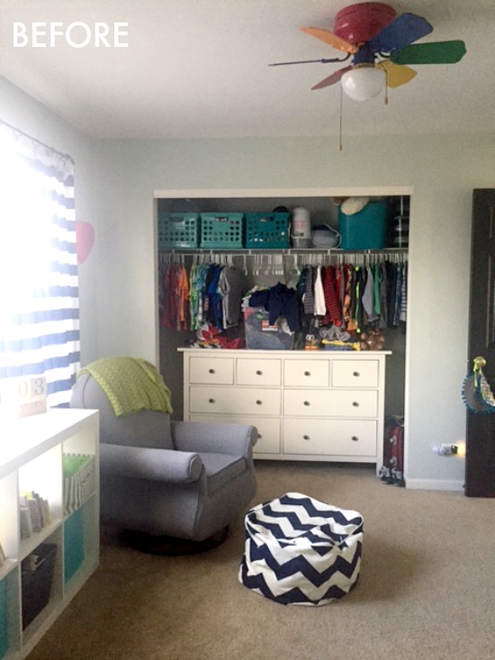 nursery and nursery closet before photo - One Room Challenge Spring 2018 - This is our Bliss