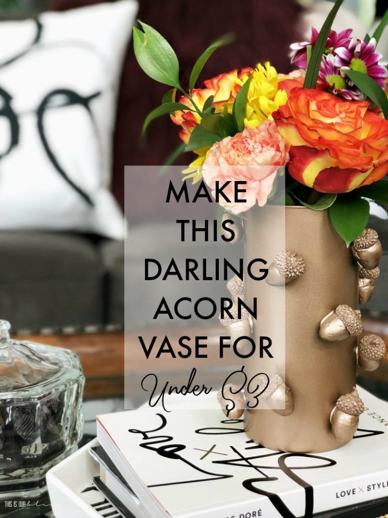 Make this Darling Acorn Vase for Under $3 -DIY-copper-acorn-vase-Dollar-store-diy-Fall-decor-This-is-our-Bliss
