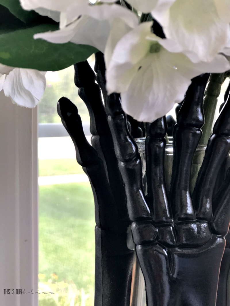 DIY Skeleton hand vase - DIY Halloween decor - This is our Bliss