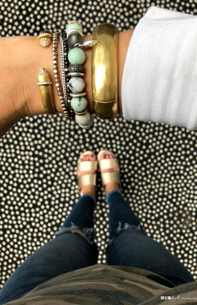 Arm party inspiration with mint, turquoise and gold bracelets - This is our Bliss