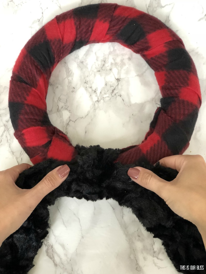 DIY Buffalo Plaid scarf made with Dollar store supplies - This is our Bliss