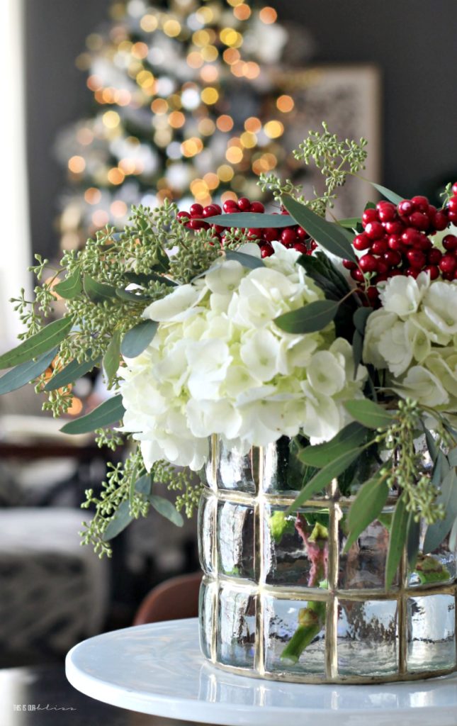 Simple Kitchen table Christmas Centerpiece - This is our Bliss