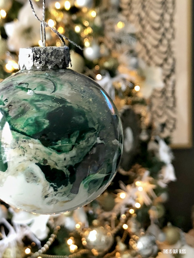 green black white gold marble christmas ornament - This is our Bliss