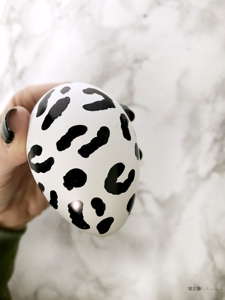 How to Make Leopard Print Easter Eggs - black and gold leopard spots - Animal print Easter Eggs - This is our Bliss