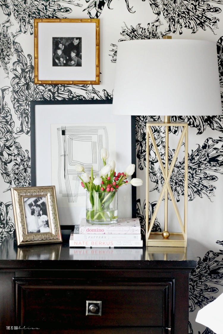 How to do a mini Spring Refresh in the Bedroom - Nightstand styling for Spring - How to style a nightstand - This is our Bliss