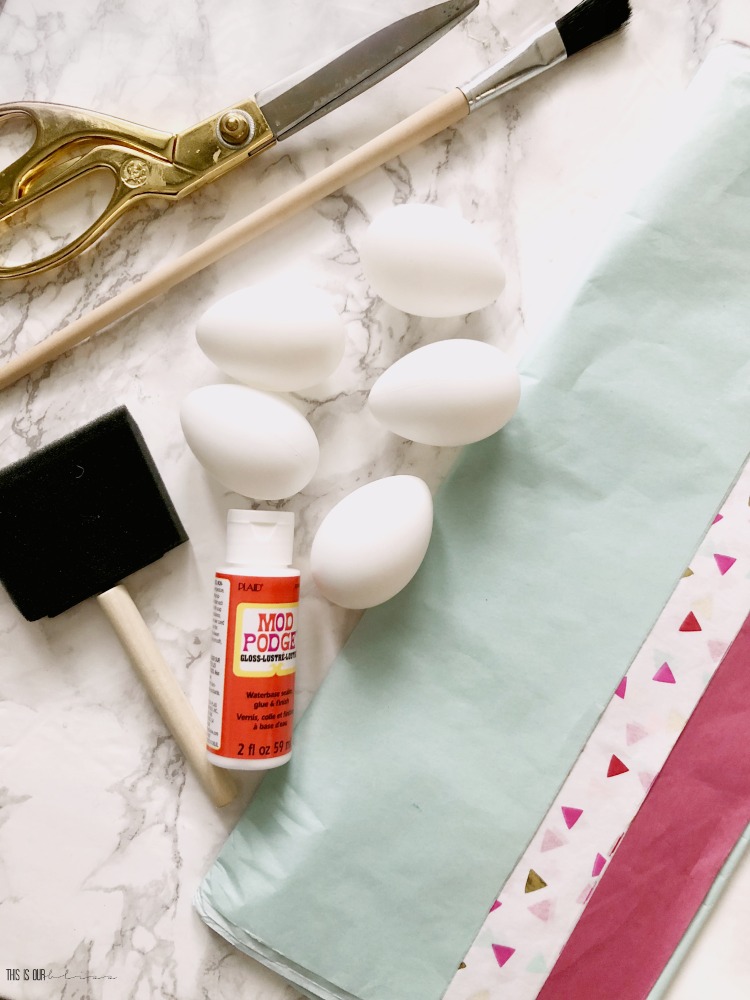 mod podge Easter eggs supplies - This is our Bliss