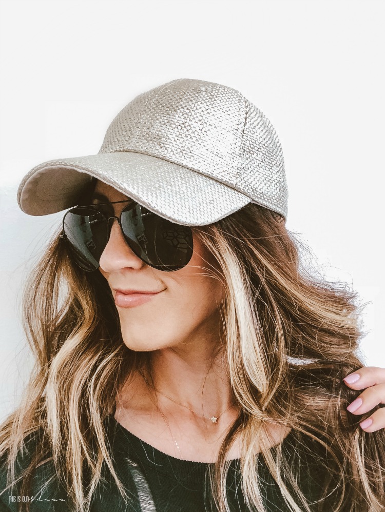 My latest obsessions - gold baseball hat - This is our Bliss