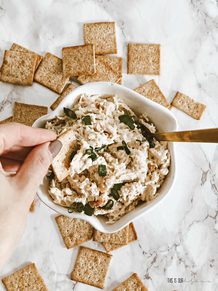 4 ingredient Chicken salad recipe - simple chicken salad to serve for all occasions - fast and easy chicken salad recipe for simple entertaining - This is our Bliss