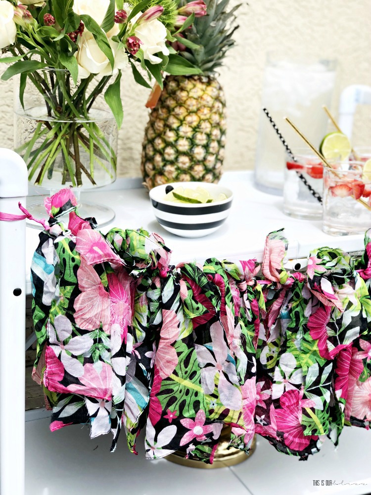 DIY Dollar Store Tropical Scarf Garland - Summer DIY decor - This is our Bliss