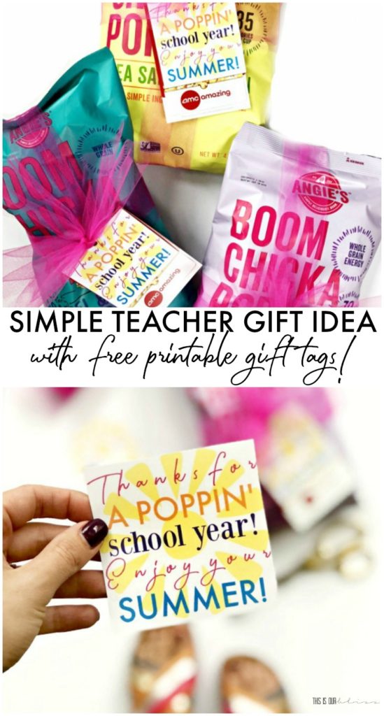 Simple Teacher Gift Idea - Last minute Teacher gift with Free Printable Teacher gift tags - End of Year Teacher Gift! - This is our Bliss