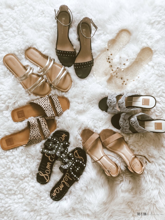 Neutral Stylish Summer sandals you need in your closet - leopard black studded shoes for Spring and Summer - This is our Bliss
