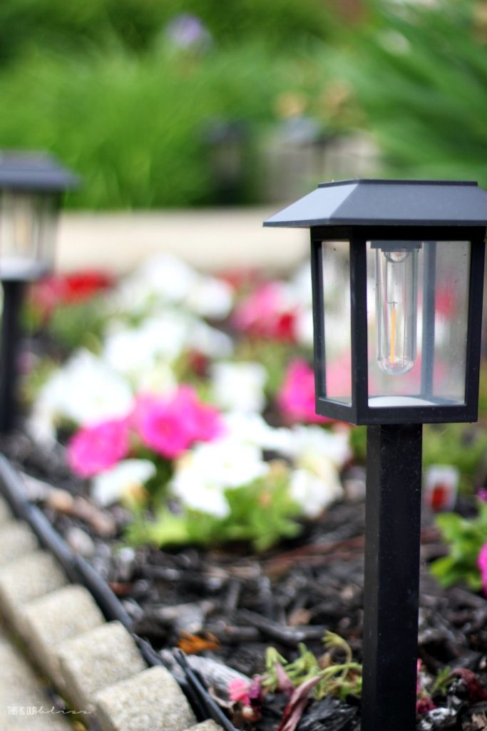 Outdoor LED solar pathway lighting for front garden beds and front porch - This is our Bliss