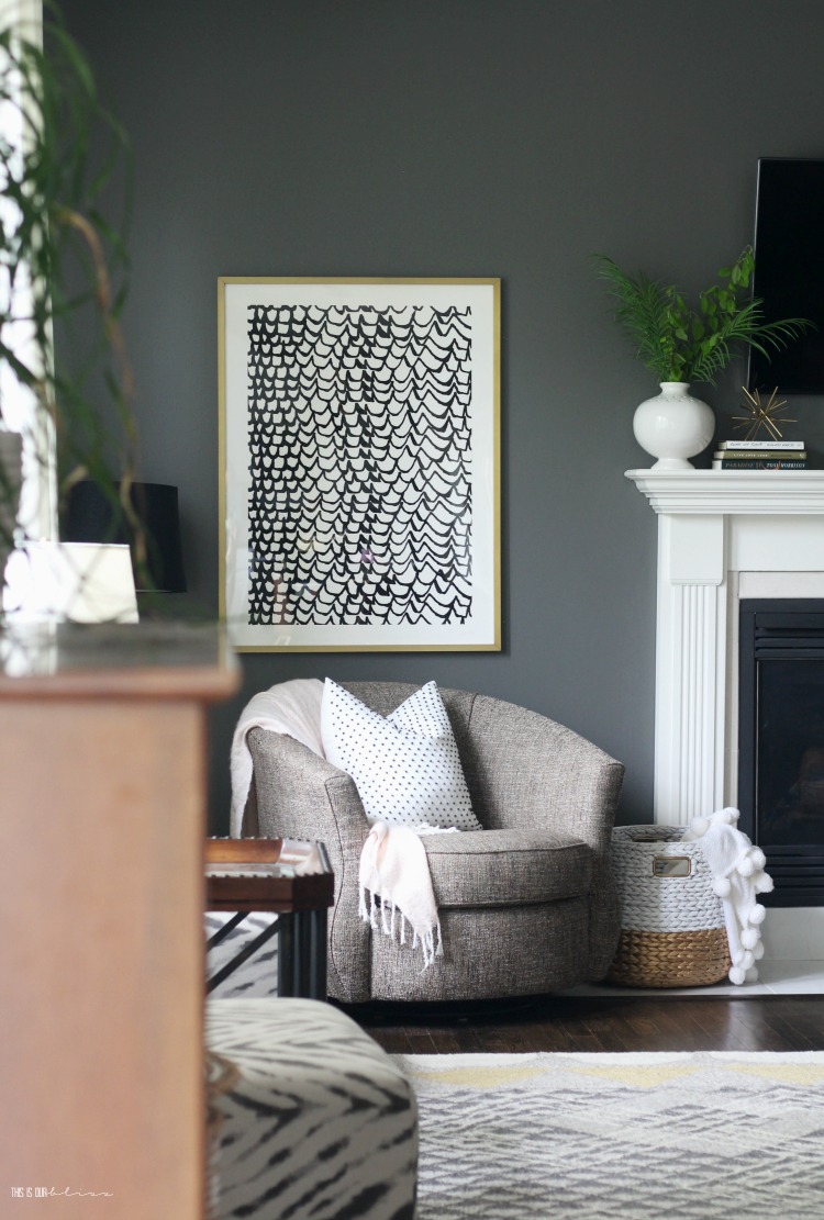 Black and white art print in the family room - This is our Bliss