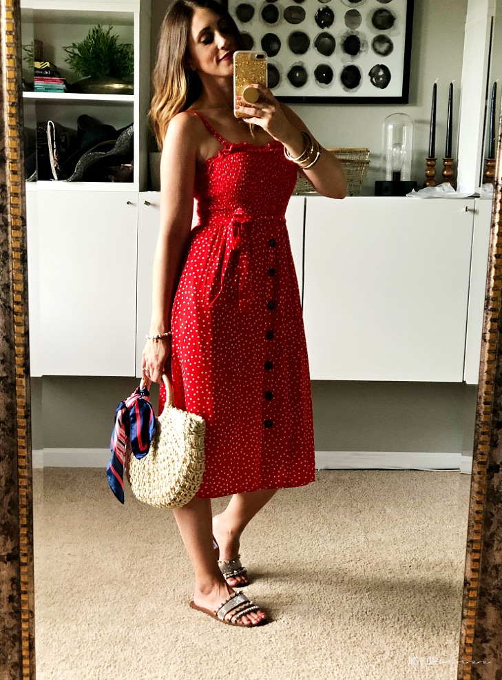 red and white polka dot dress for the 4th of July - This is our Bliss