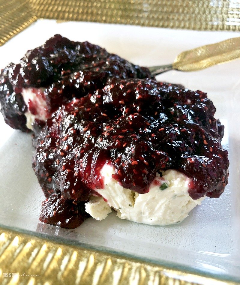 5 minute appetizer Boursin Cheese and Jelly - 5 minute recipe for easy hosting and entertaining - This is our Bliss