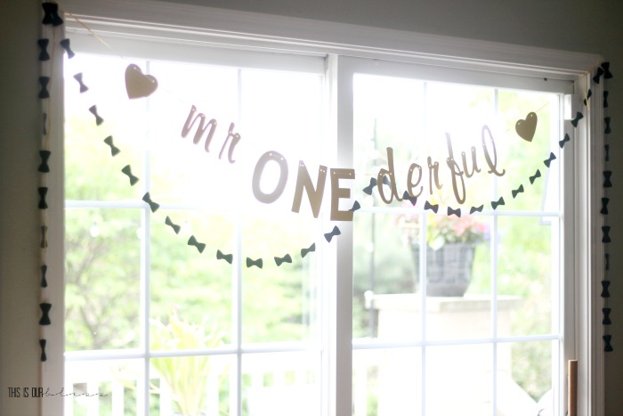 Mr. ONE-derful first birthday party ideas - Mr. One-derful banner with bowties - This is our Bliss