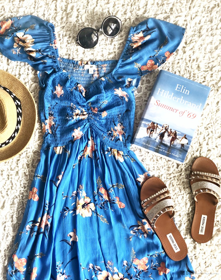 What What I'm packing for vacation - blue maxi dress sun hat new book and $8 sunnies - This is our Bliss