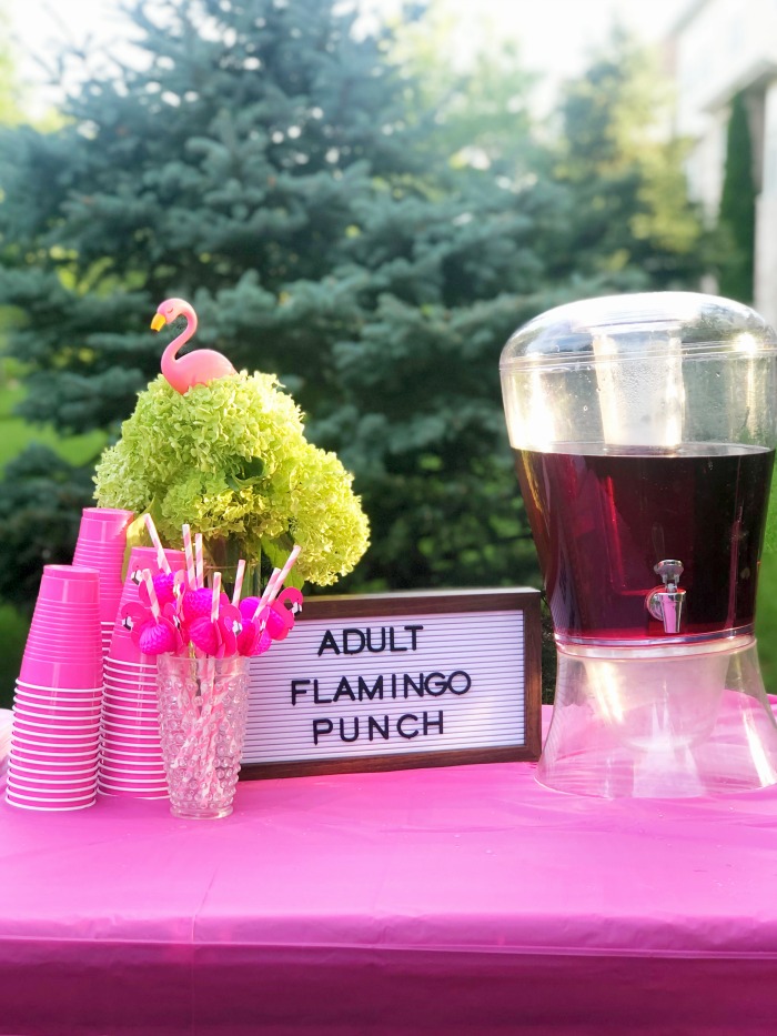 Adult Flamingo Punch - Flamingo party in the backyard for Summer - This is our Bliss