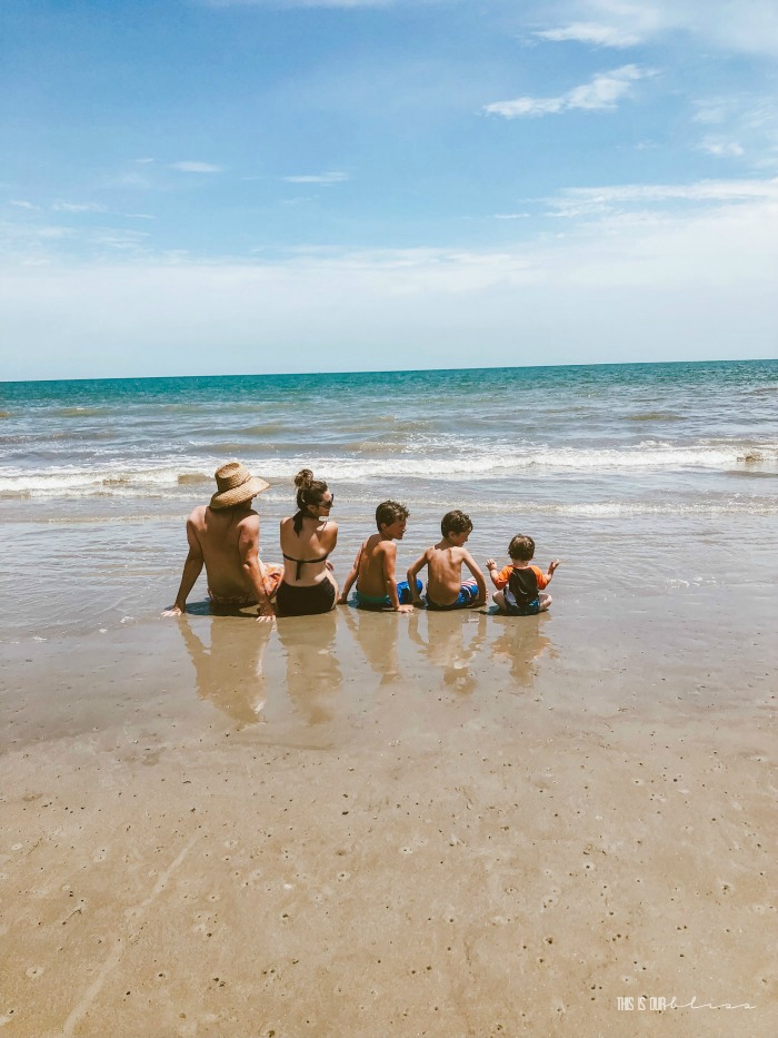 Family of 5 photo on the beach - Our Hilton Head Vacation Recap with This is our Bliss