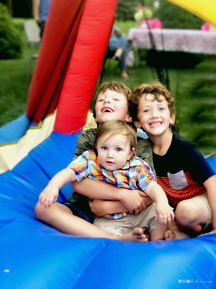 Flamingo Friday Bounce house for the kids - Summer party idea - This is our Bliss