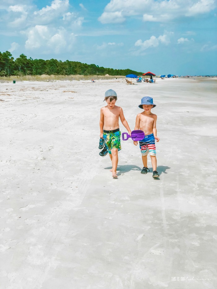 brothers on the beach - Hilton Head Vacation Recap with This is our Bliss