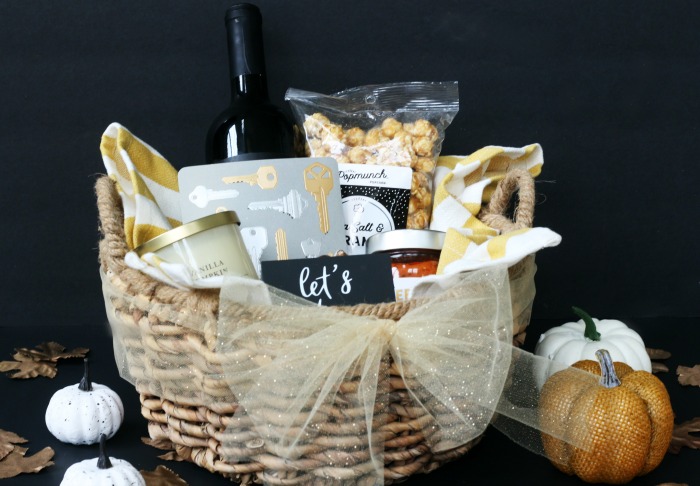 American Greetings card in fall Housewarming Gift basket simple basket for new neighbors This is our Bliss