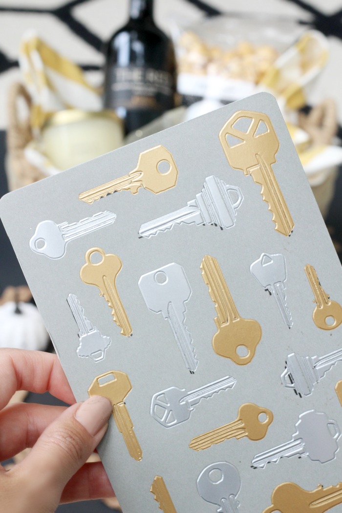 Metallic Key greeting card by American Greetings - How to put together a simple housewarming gift basket with the cutest touches! This is our Bliss