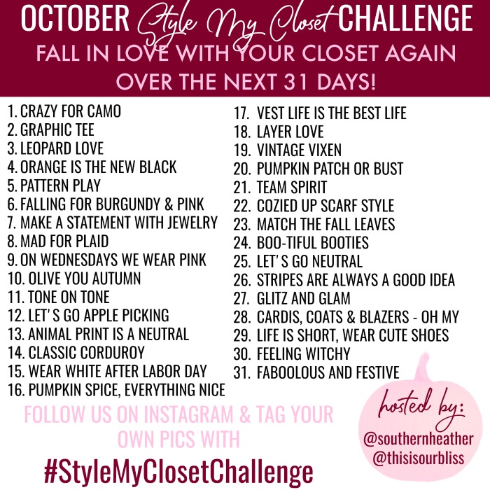 Style My Closet Challenge - October Fall in Love with your closet again - 31 day closet challenge - This is our Bliss