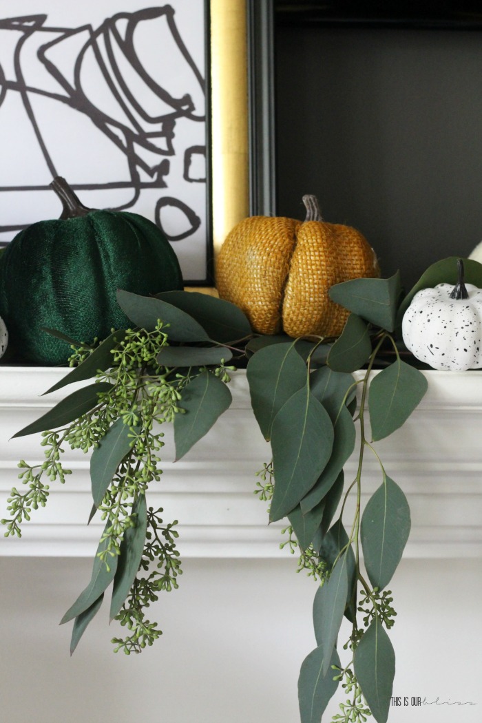 fresh and modern Fall Mantel styling - This is our Bliss