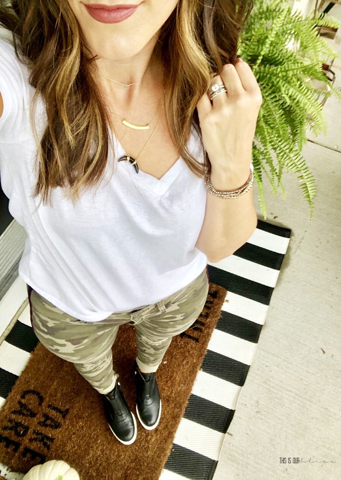 Crazy for Camo - Style My closet challenge - October Style Challenge - This is our Bliss | #camo #camopants #stylechallenge #octoberstylechallenge #closetchallenge