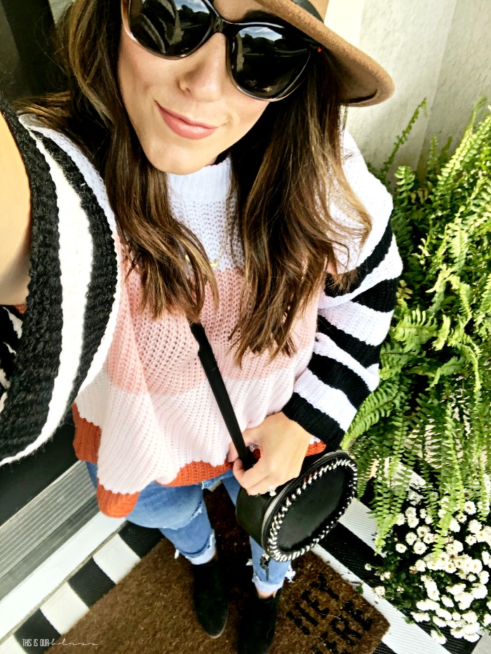 Let's go apple picking - striped sweater for Fall - Amazon fashion find for Fall - Style My Closet Challenge - This is our Bliss