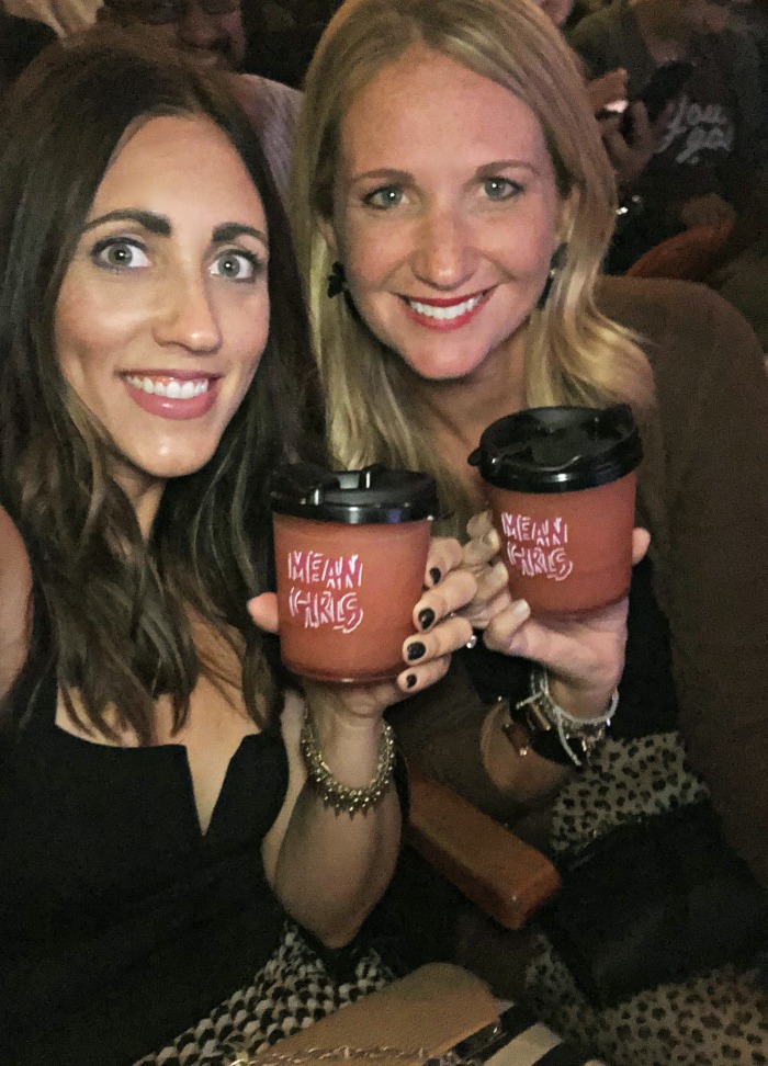 Mean girls on Broadway with pink slushie cocktails - Girls trip - This is our Bliss