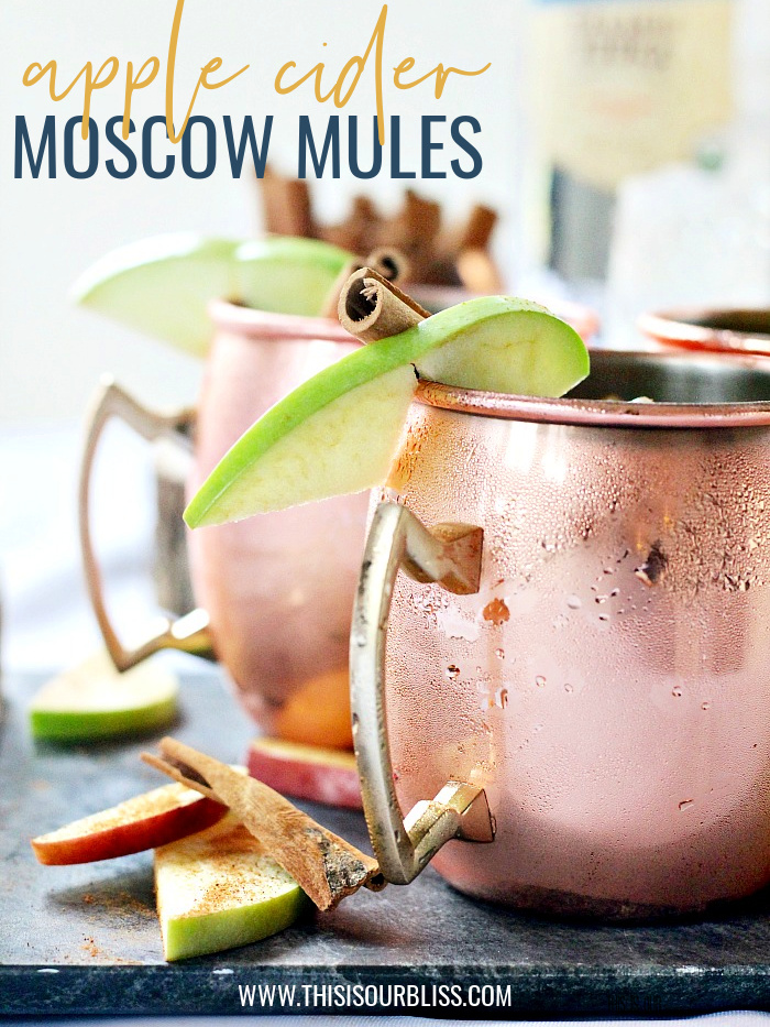 Apple Cider Moscow Mules - The Tastiest Fall cocktail recipe - The Fall cocktail you need to make #applecidermoscowmule #cidermule #moscowmule #fallcocktails