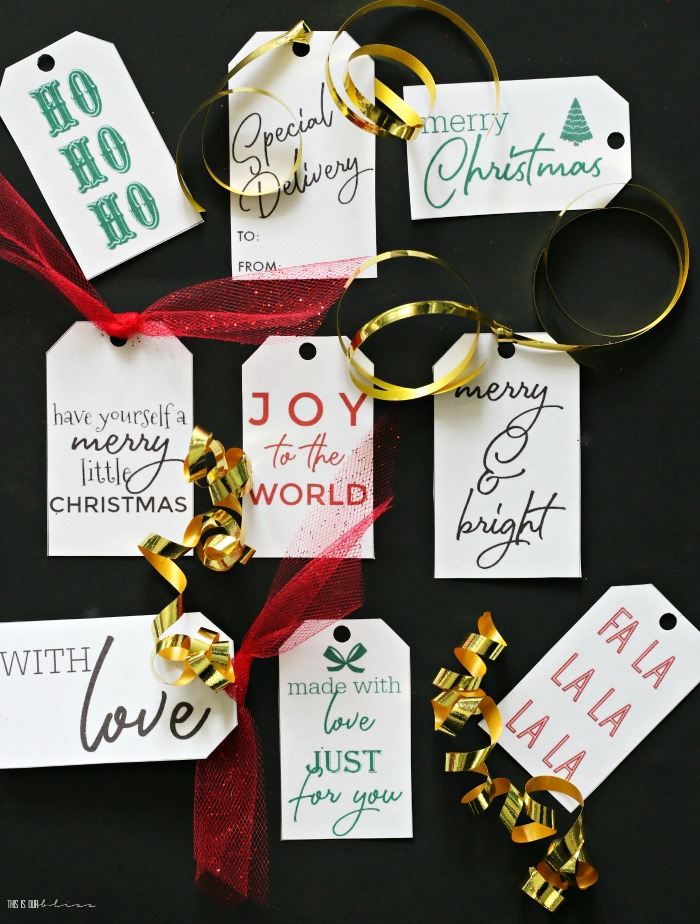 Homemade Christmas gift in a jar with free printable Gift Tags for Everyone on your list - This is our Bliss