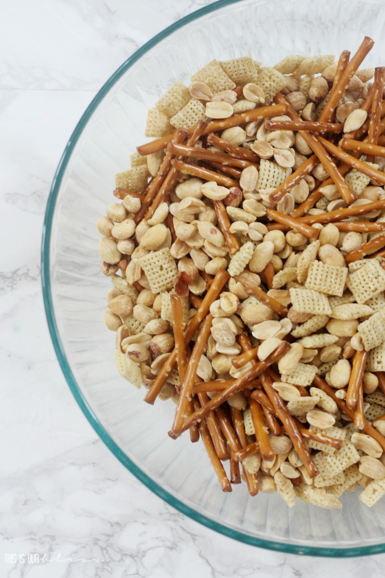 Vanilla-Chex-mix-treat-recipe-Easy Chistmas Snack Mix - This is our Bliss