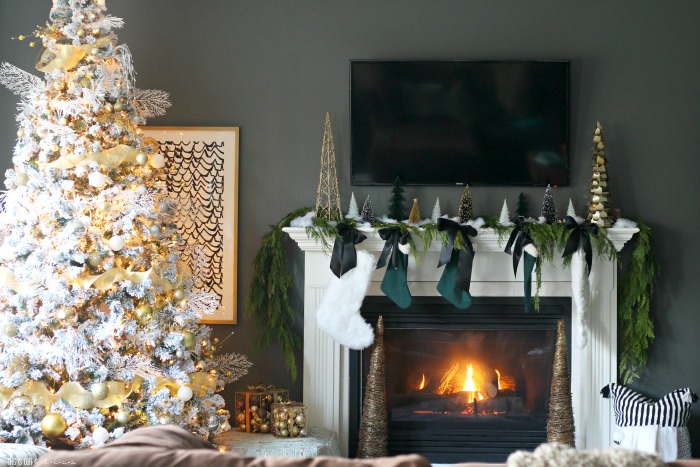 a cozy mantel for Christmas - How to decorate a simple and elegant Christmas Mantel - This is our Bliss