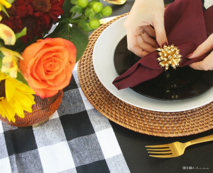 how to set a simple thanksgiving table with Classic Buffalo Plaid - This is our Bliss